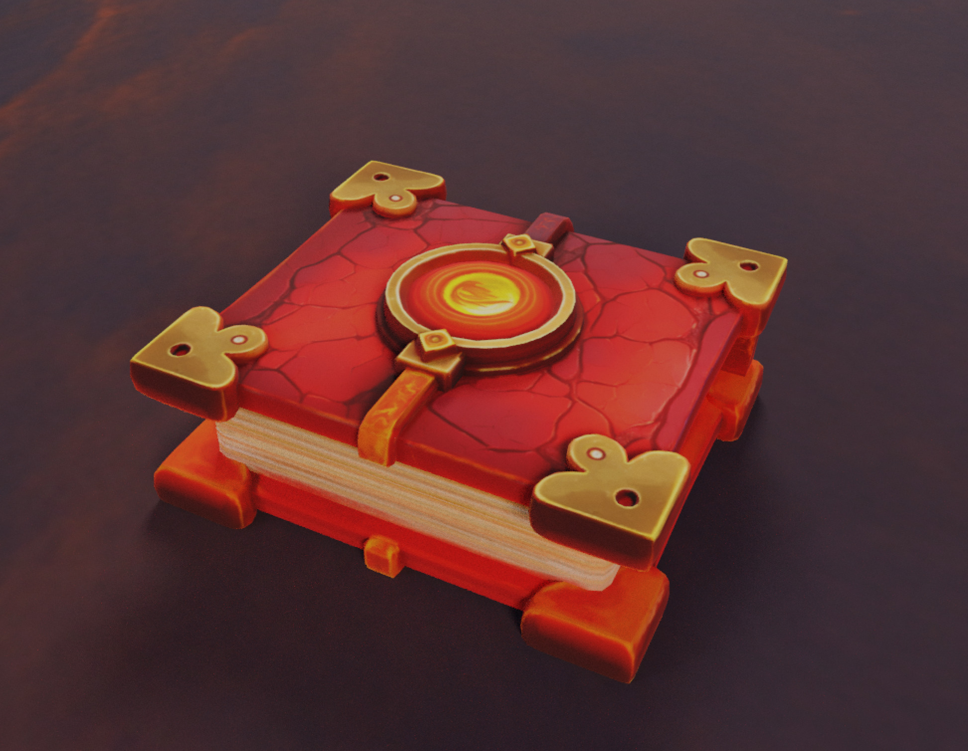 Lowpoly Stylized Ember Magic Spellbook Animated and GameReady Low-poly 3D model_6