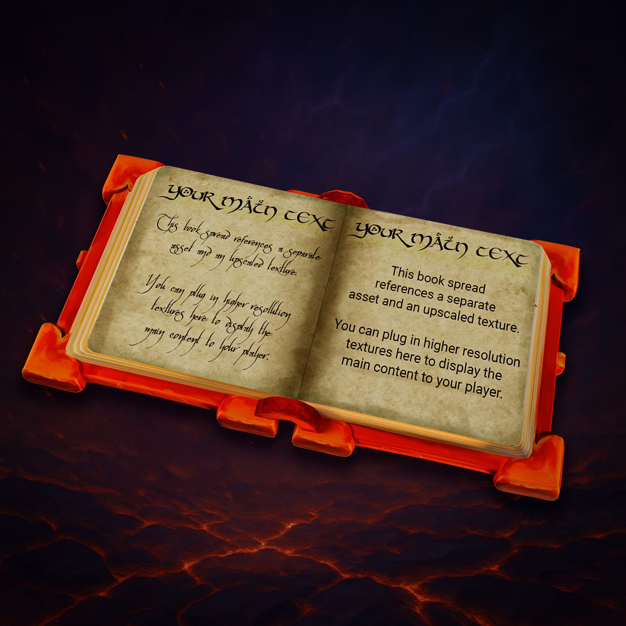 Lowpoly Stylized Ember Magic Spellbook Animated and GameReady Low-poly 3D model_3