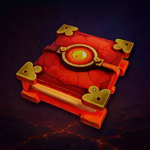 Lowpoly Stylized Ember Magic Spellbook Animated and GameReady