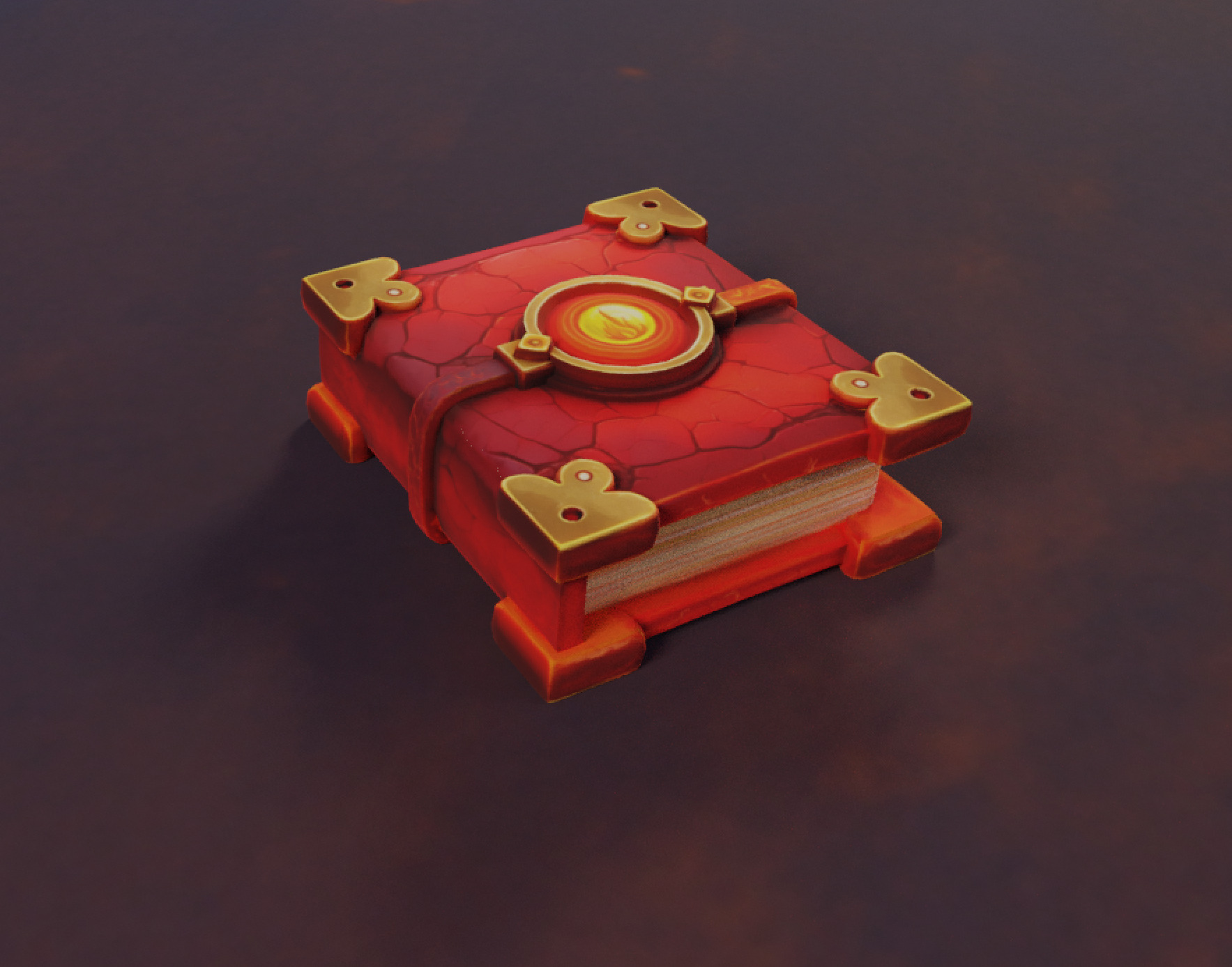 Lowpoly Stylized Ember Magic Spellbook Animated and GameReady Low-poly 3D model_5
