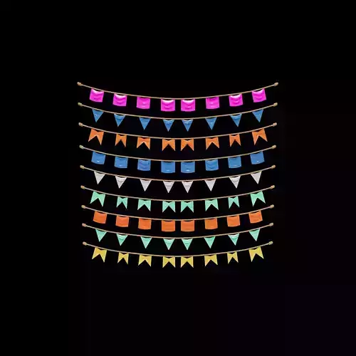 Bunting Banners Flags 3D model