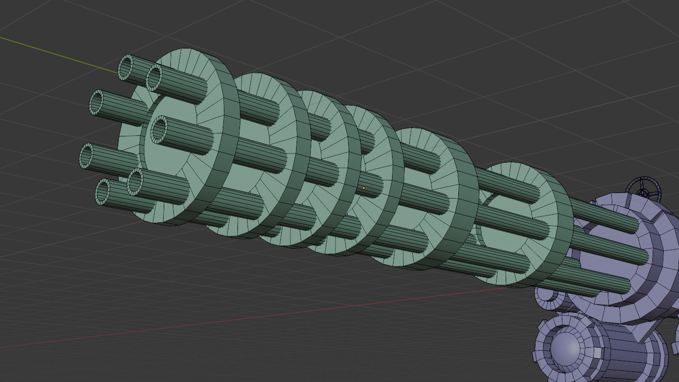 GATLING MACHINE GUN Low-poly 3D model_6