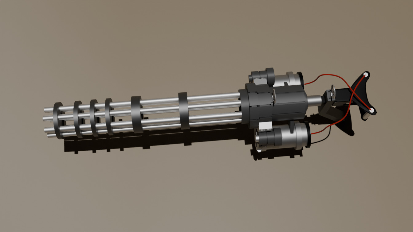GATLING MACHINE GUN Low-poly 3D model_3