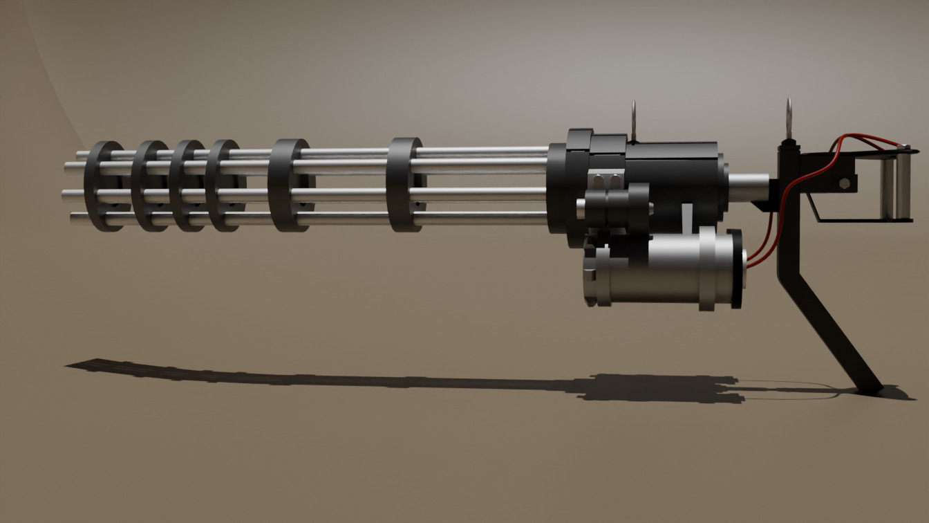 GATLING MACHINE GUN Low-poly 3D model_2