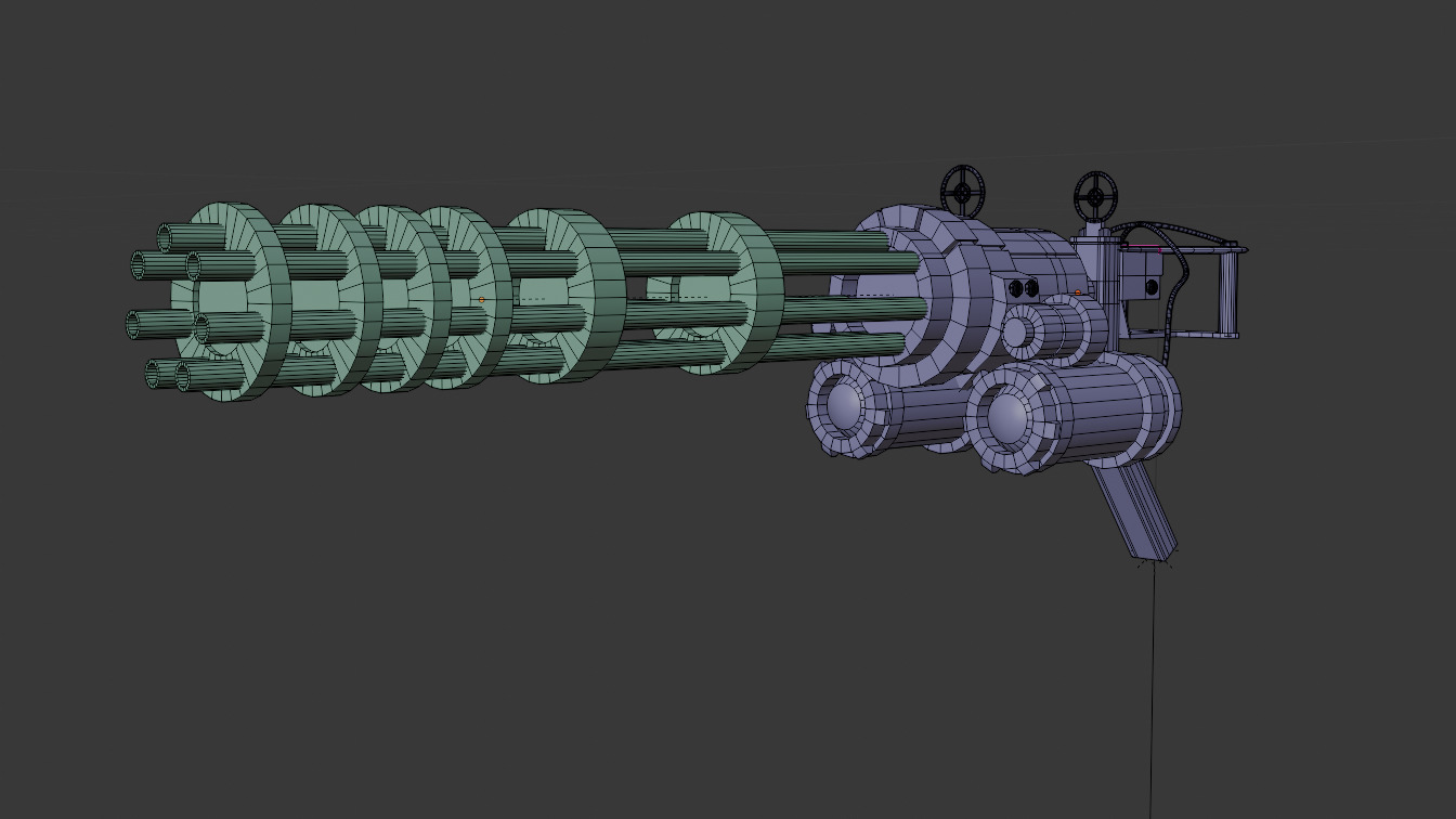 GATLING MACHINE GUN Low-poly 3D model_4