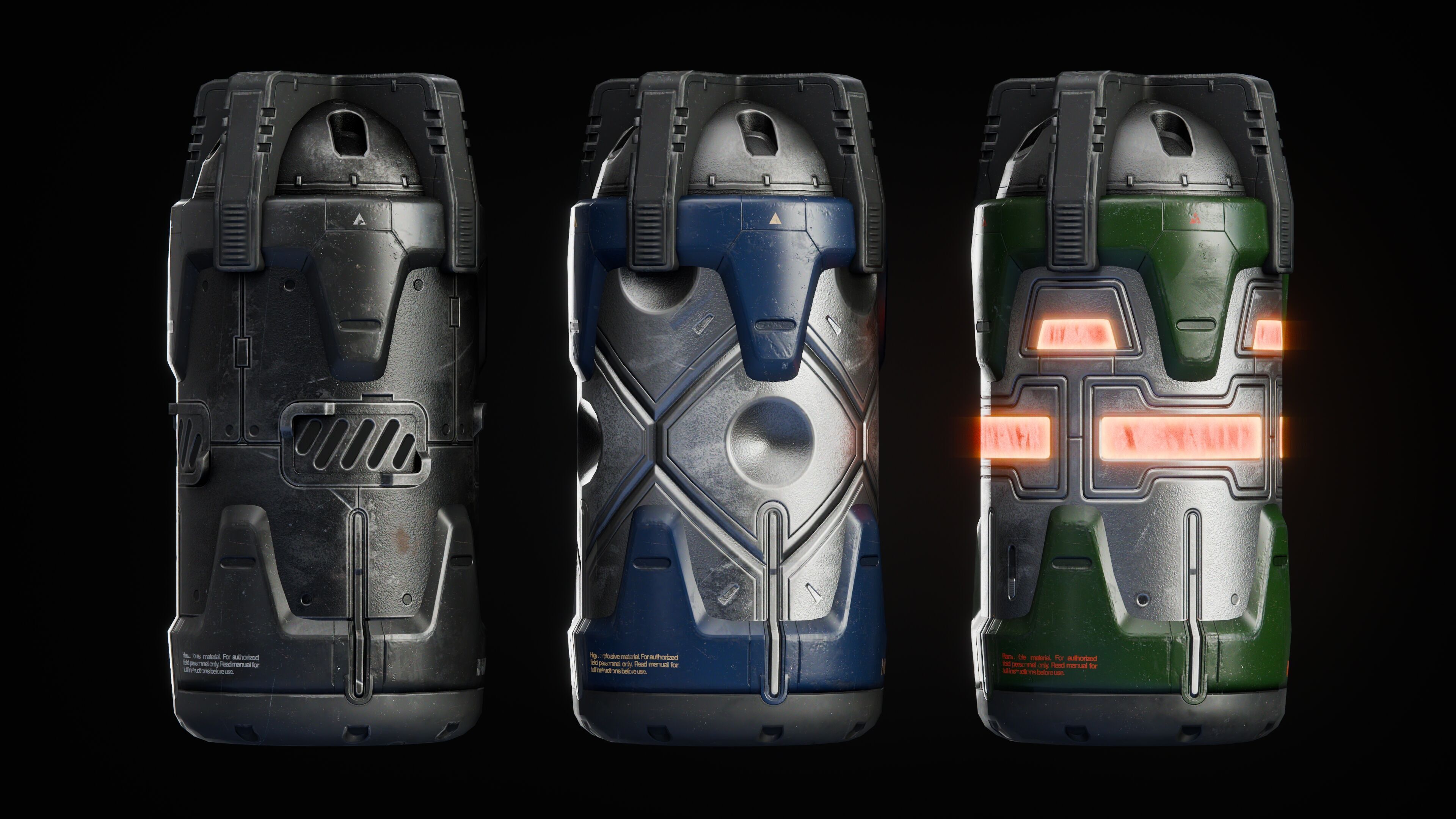 GAME READY CYBERPUNK GRENADES PBR RIGGED Low-poly 3D model_4