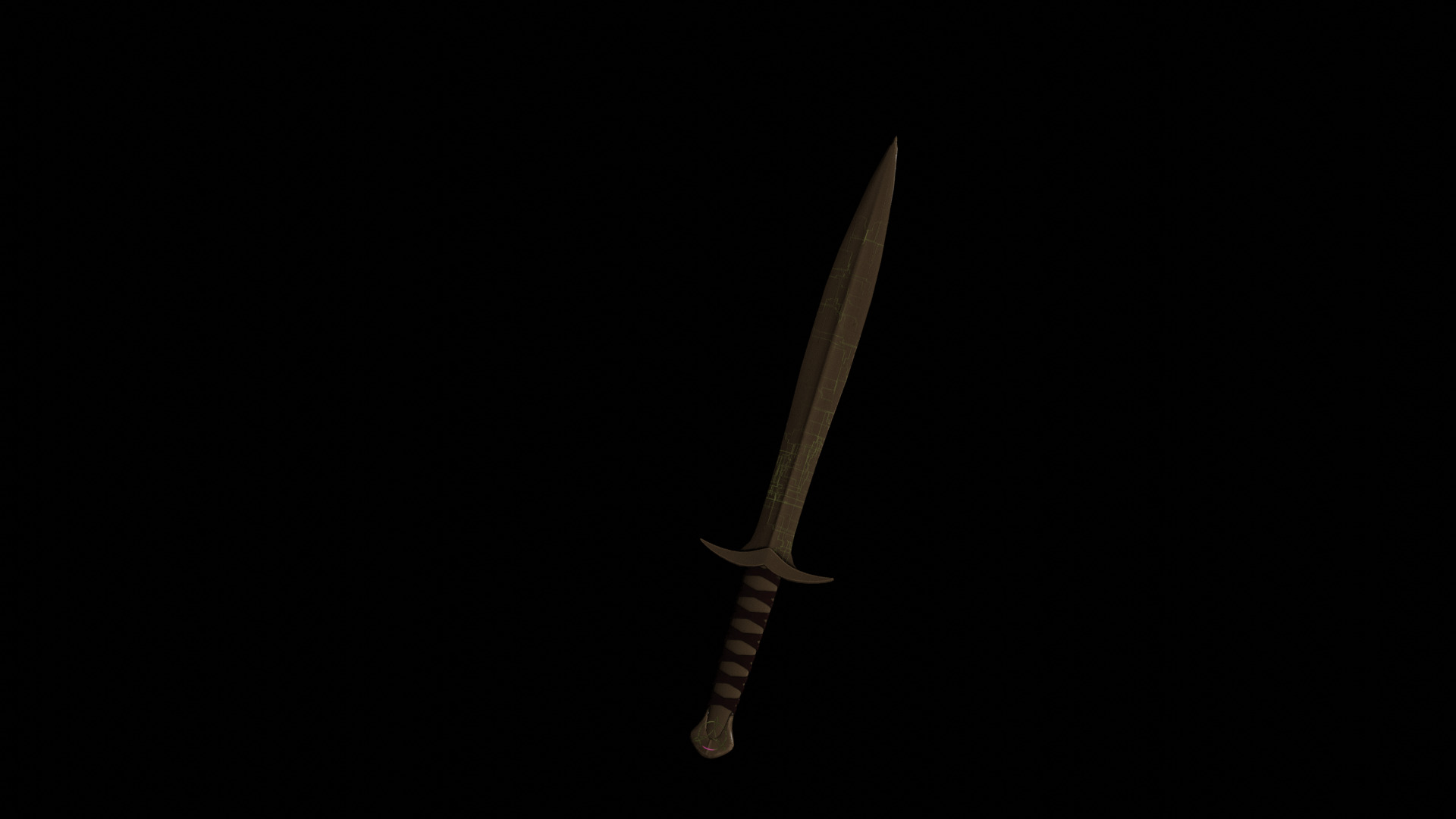 Medival Fantasy sword Game ready Low-poly 3D model_2