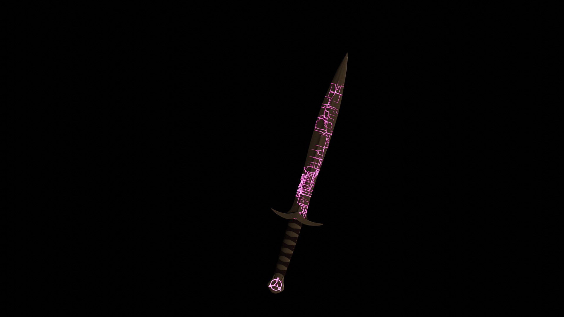 Medival Fantasy sword Game ready Low-poly 3D model_4