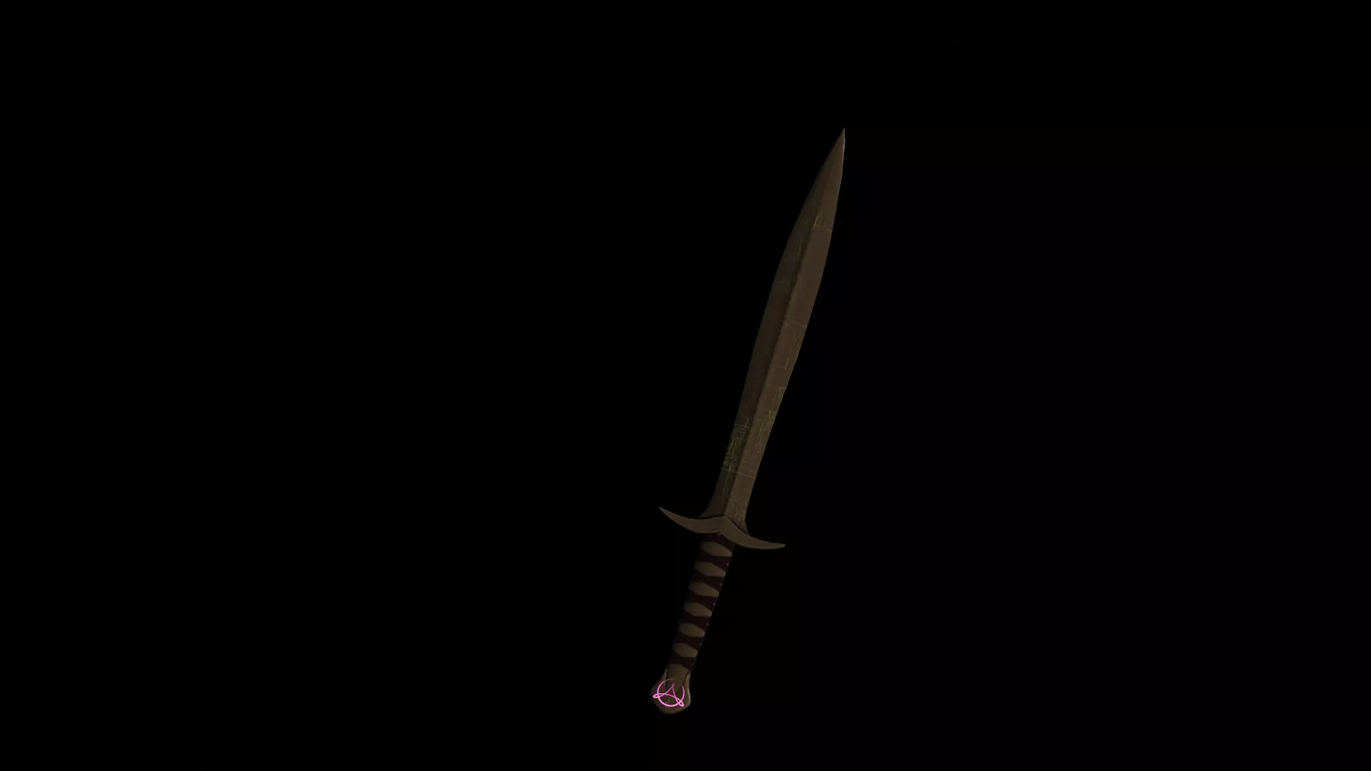 Medival Fantasy sword Game ready Low-poly 3D model_0