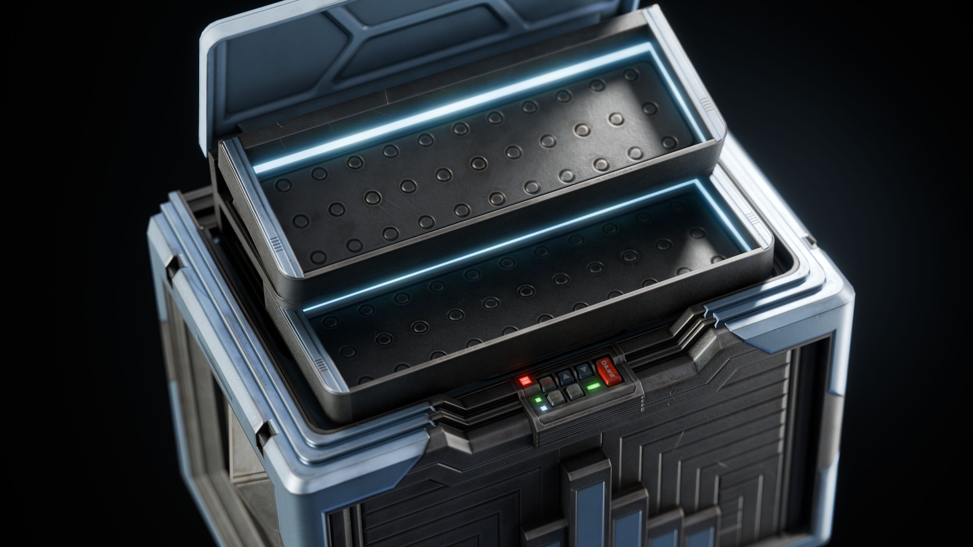 GAME READY CYBERPUNK SUPPLY CRATE PBR RIGGED Low-poly 3D model_2