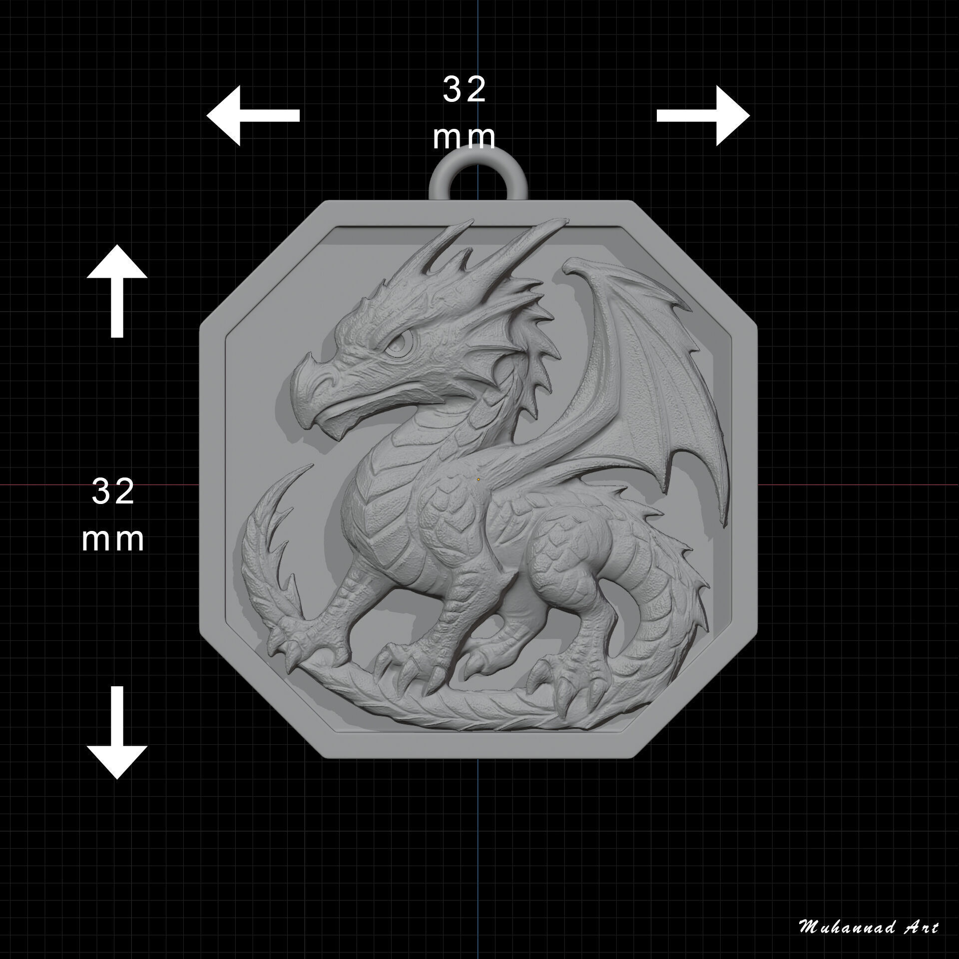 The Dragon Pendant 3D print model_1