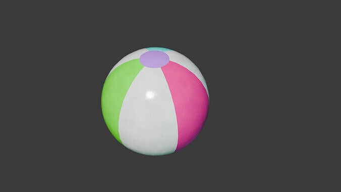 Colorful Beach Ball Free low-poly 3D model