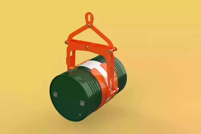 DRUM BARREL HORIZONTAL TONGS SCISSOR GRIPPER LIFTING CLAMP GRAB 3D model