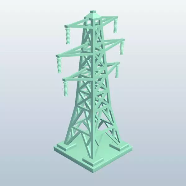 Electricity Transmission Tower Free low-poly 3D model