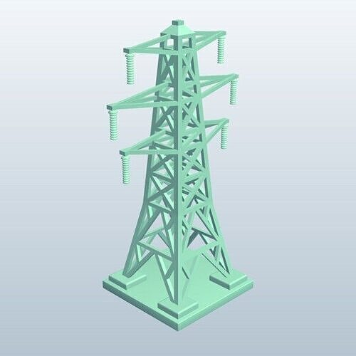 Electricity Transmission Tower Free low-poly 3D model