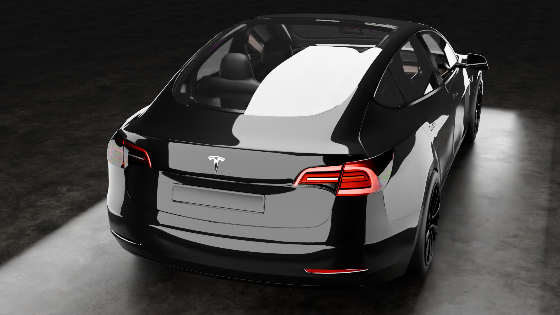 Tesla model 3 with interior 3D model_7