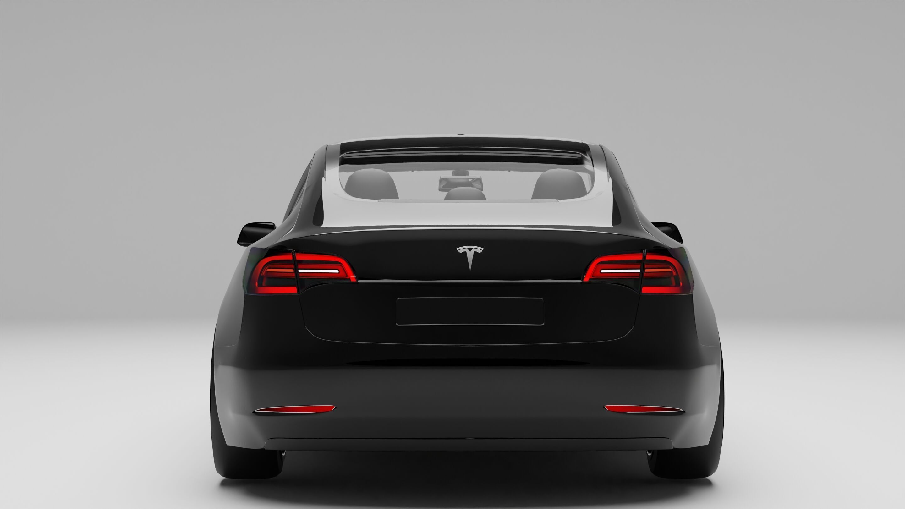 Tesla model 3 with interior 3D model_3