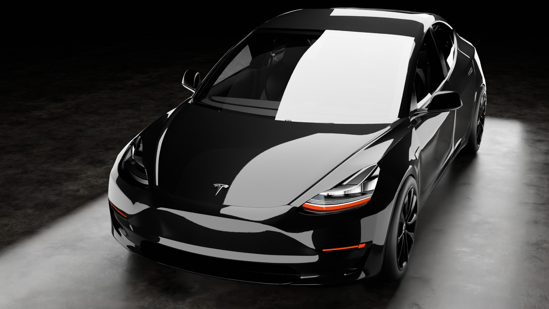 Tesla model 3 with interior 3D model_6