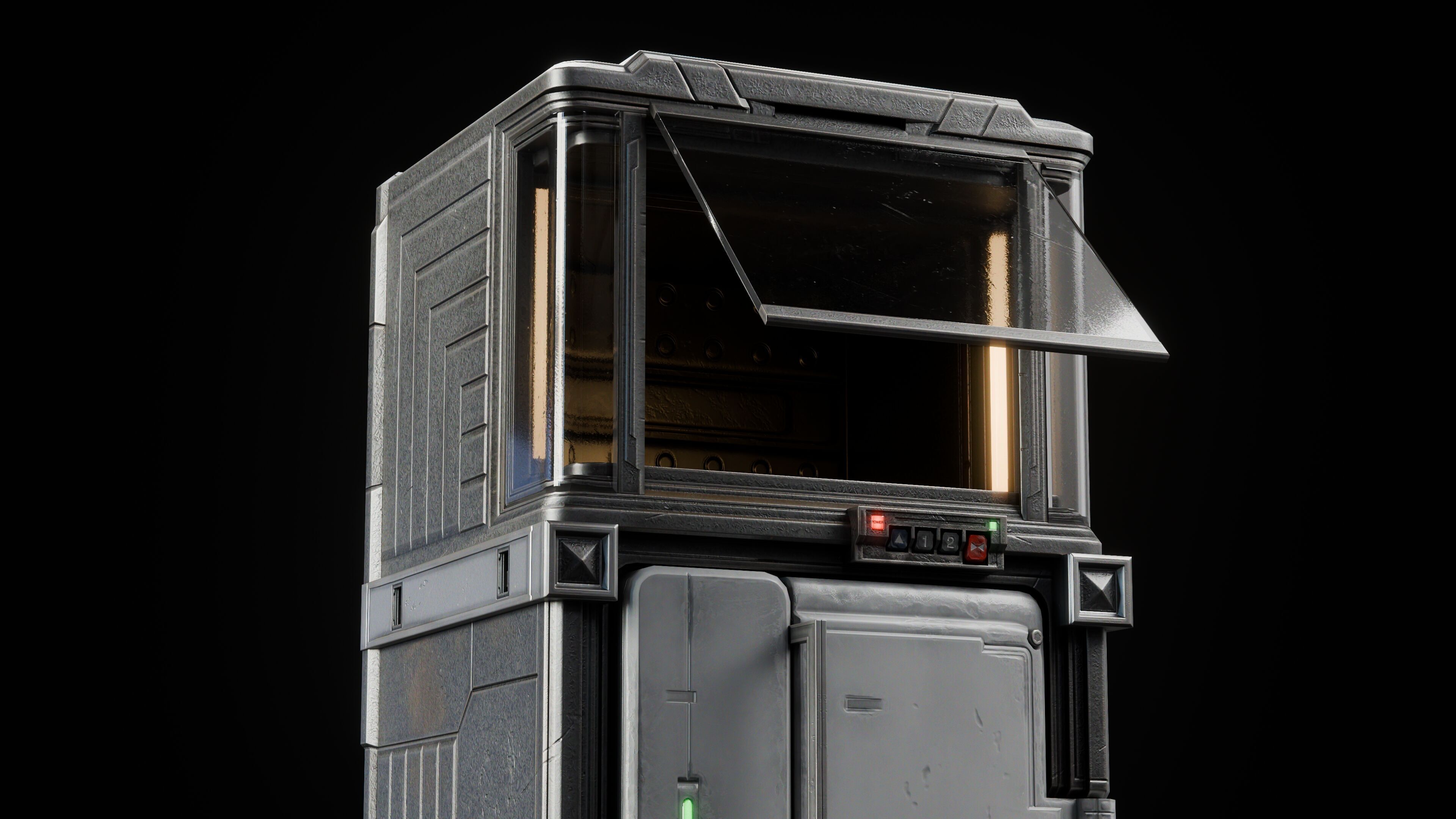 GAME READY CYBERPUNK LOCKER PBR RIGGED Low-poly 3D model_4