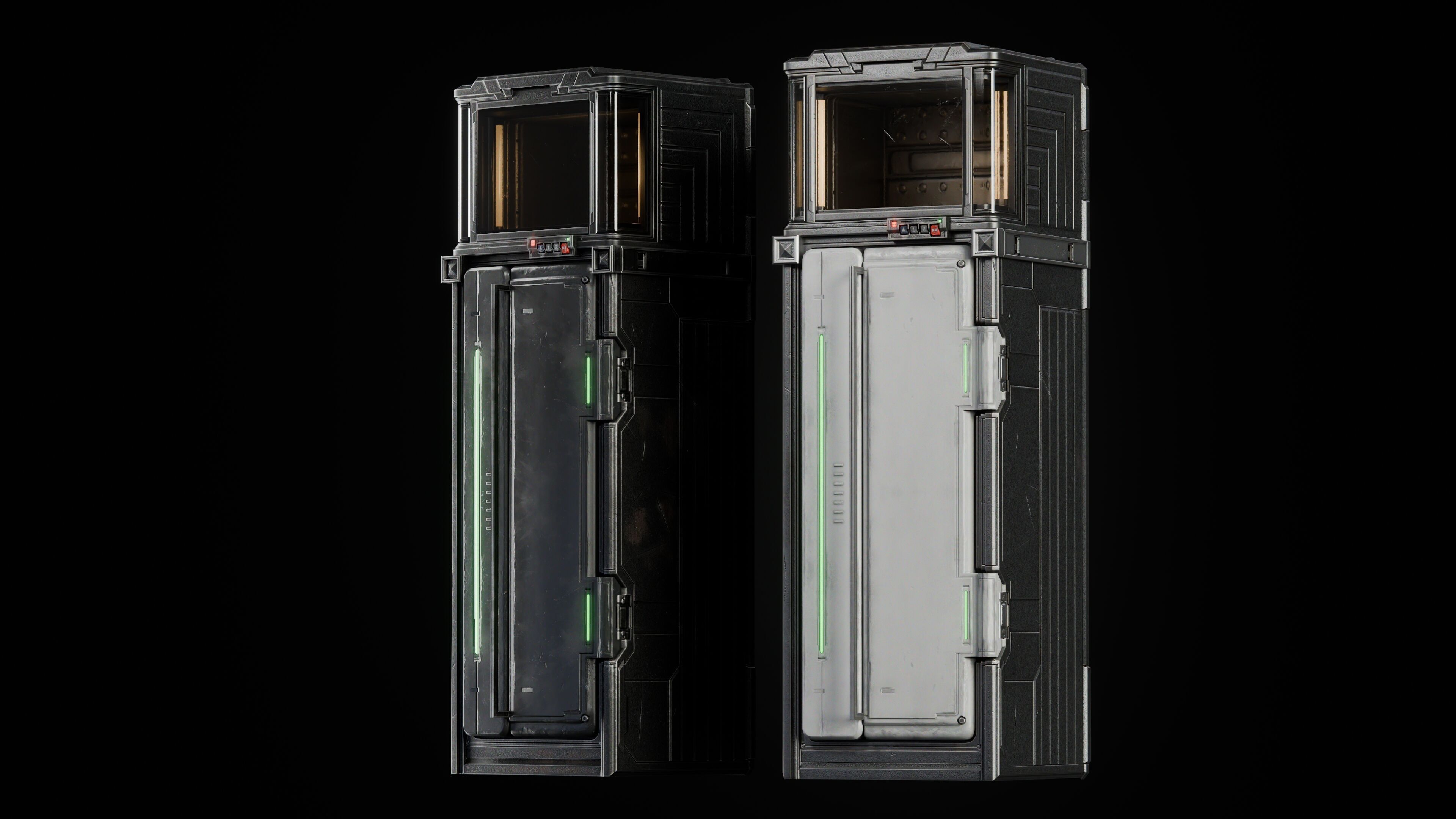 GAME READY CYBERPUNK LOCKER PBR RIGGED Low-poly 3D model_1