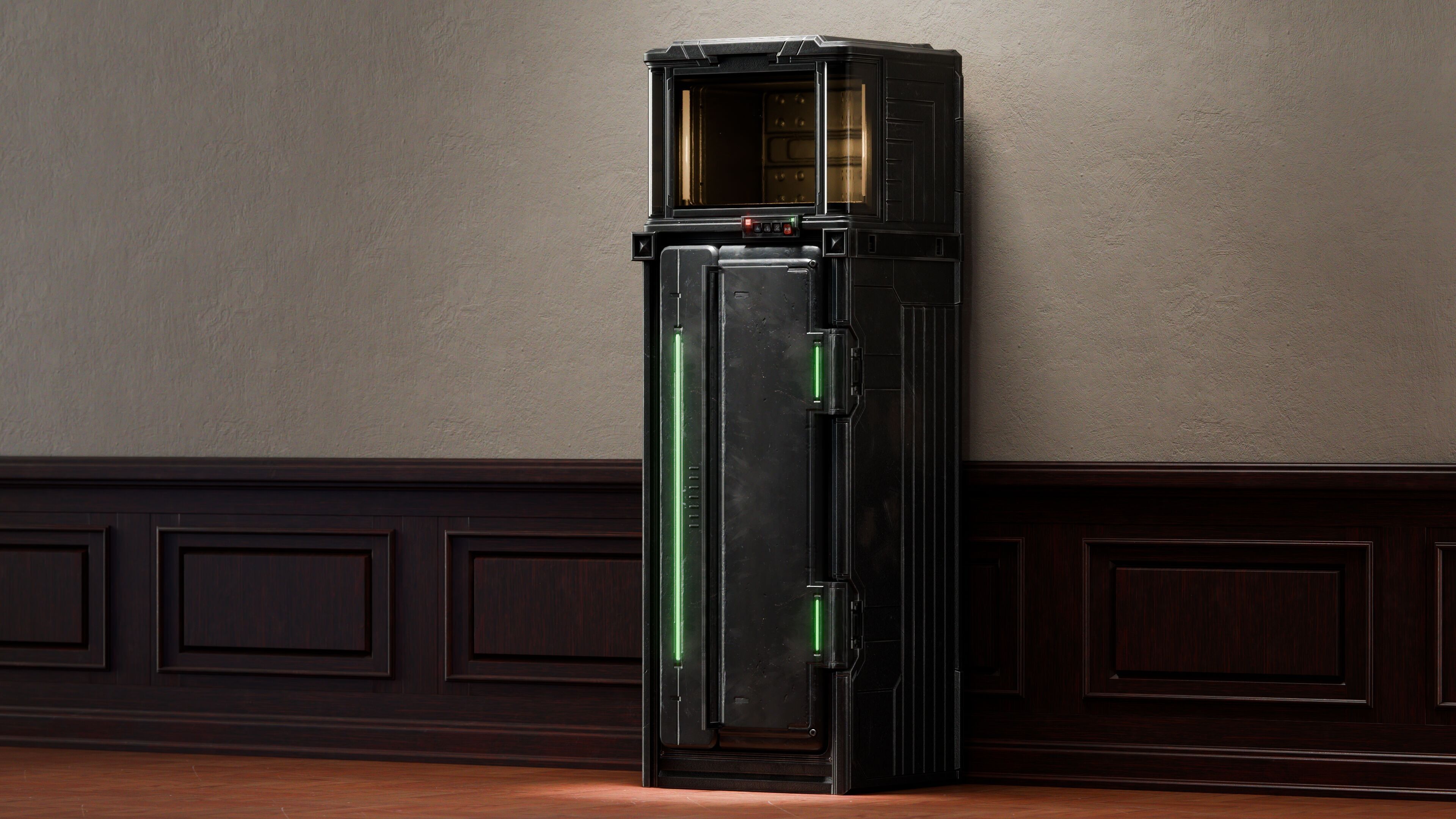 GAME READY CYBERPUNK LOCKER PBR RIGGED Low-poly 3D model_6