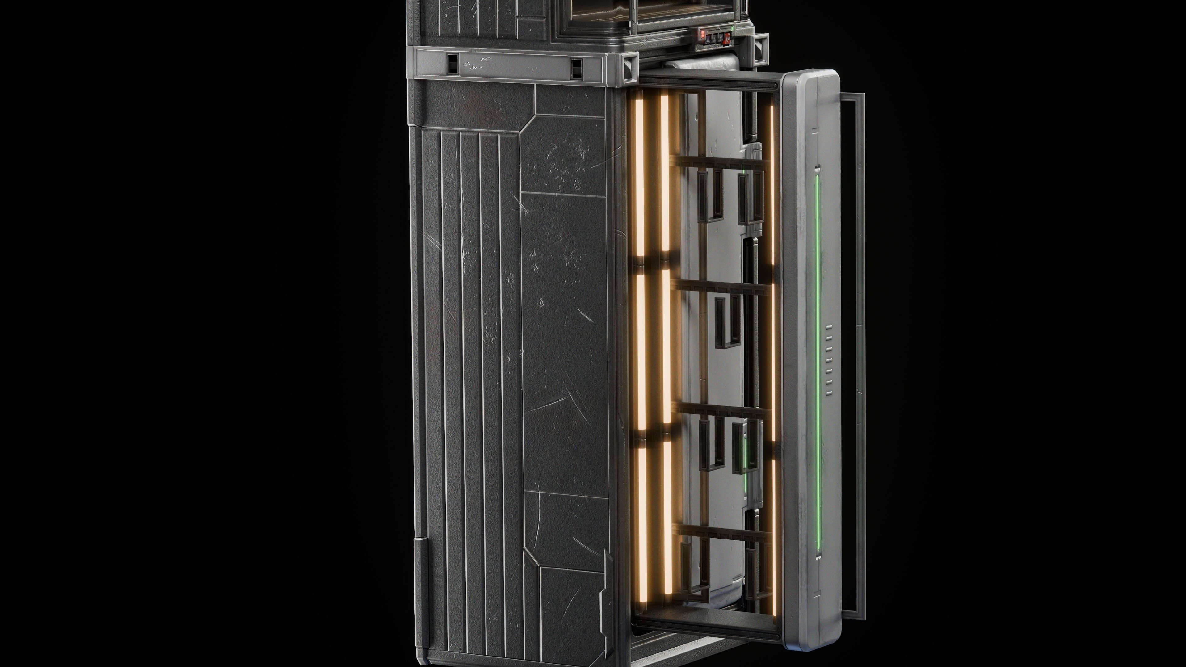 GAME READY CYBERPUNK LOCKER PBR RIGGED Low-poly 3D model_3