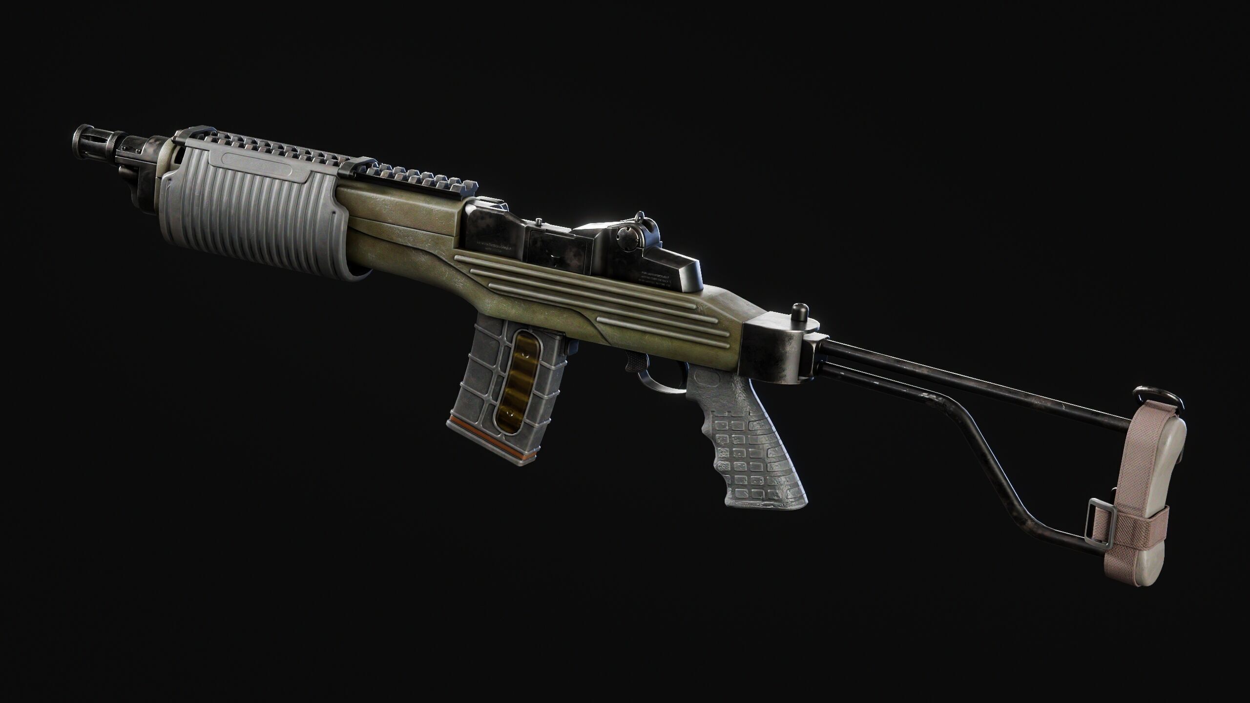 CYBERPUNK RIFLE PBR LOW POLY Low-poly 3D model_2