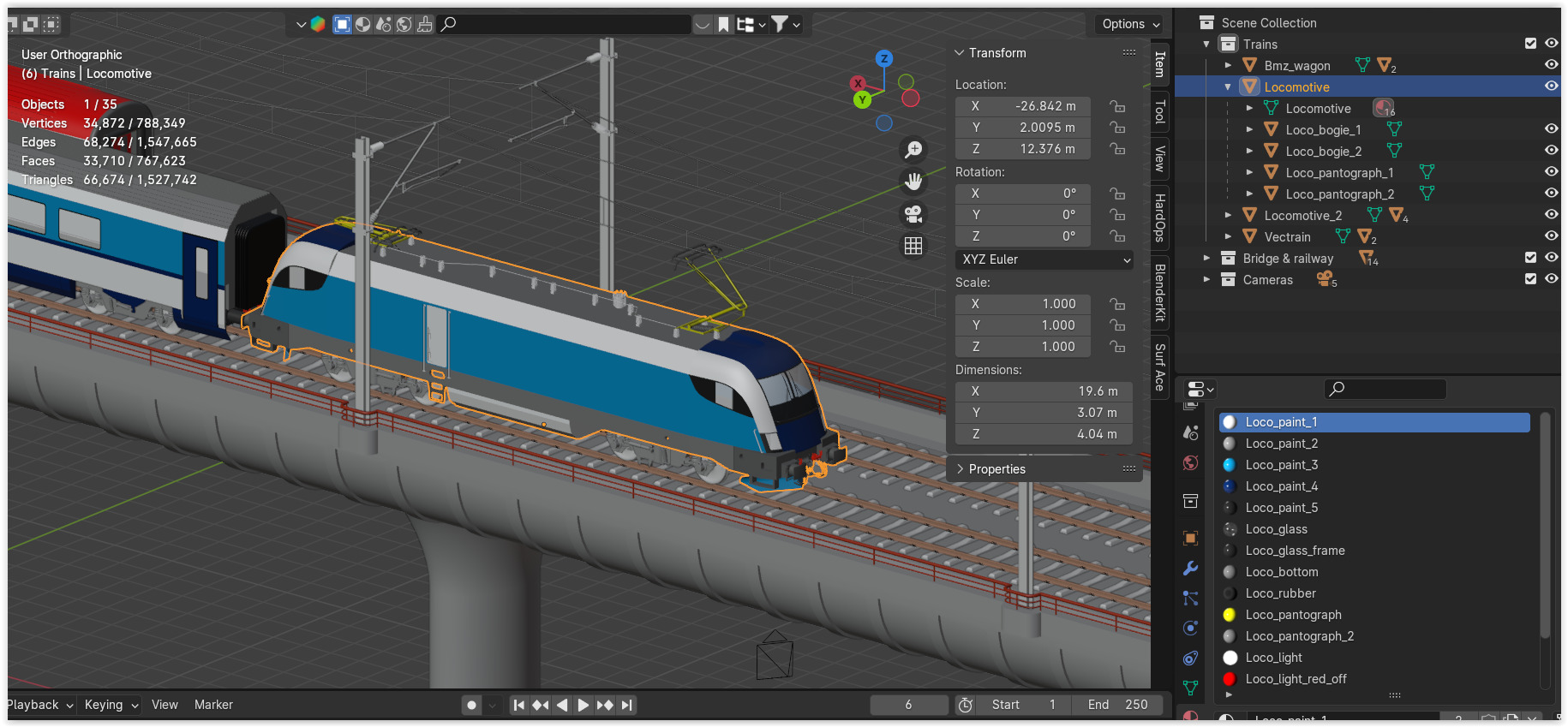 Bridge with Siemens trains 3D model_10