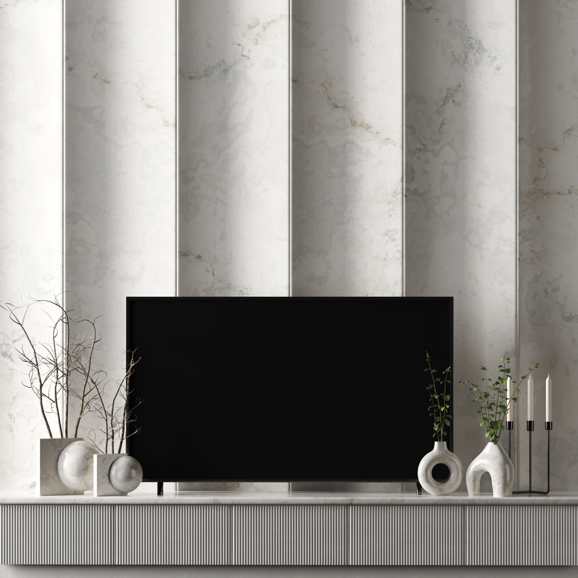 Tvwall-set03 3D model_2