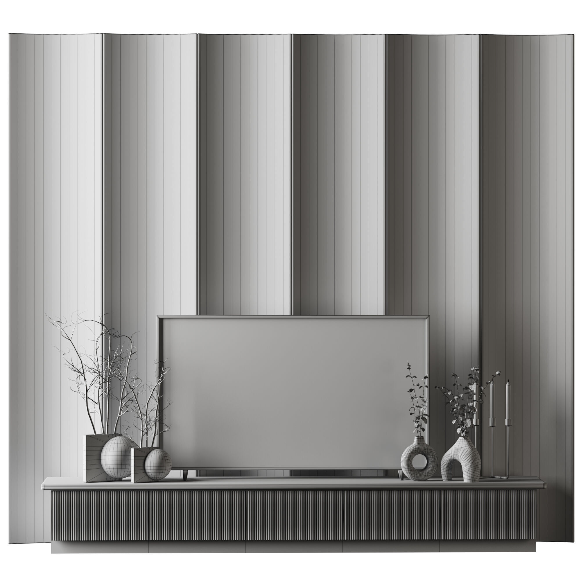 Tvwall-set03 3D model_5