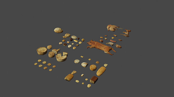 Mega Bakery and Meats products for mobile Low-poly 3D model 7