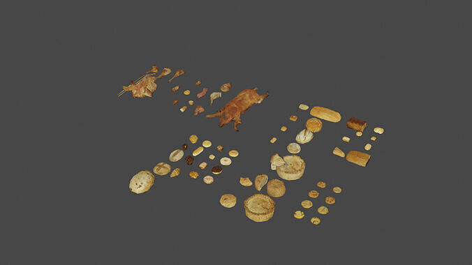 Mega Bakery and Meats products for mobile Low-poly 3D model 2