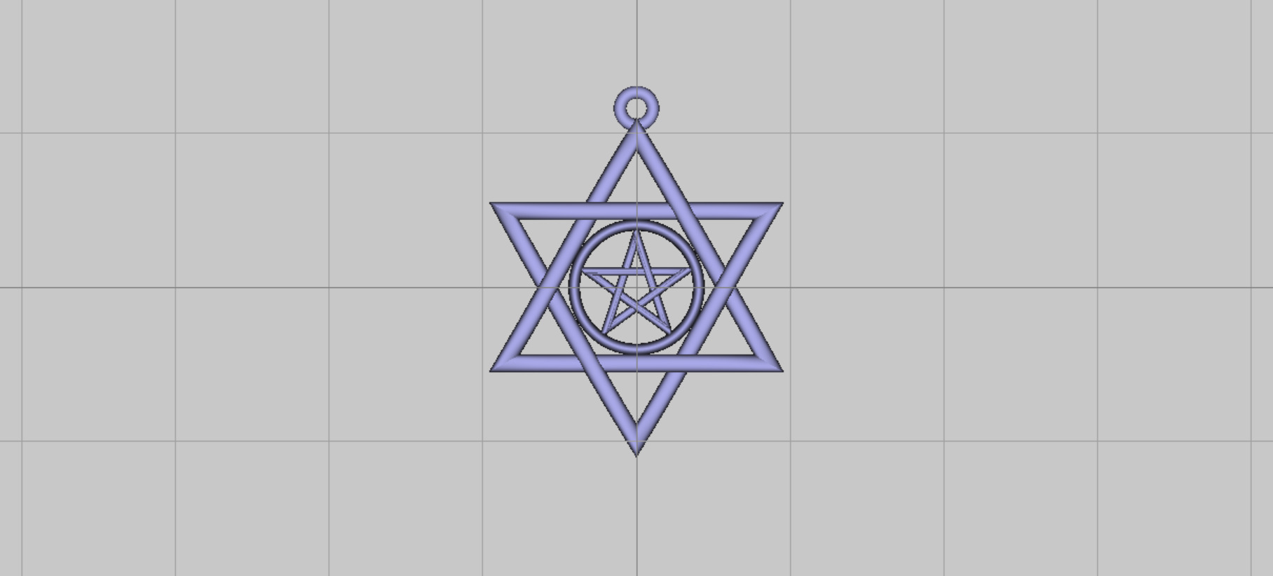 Star of David 22mm Diameter Weaving with Pentagram 3D print model_5