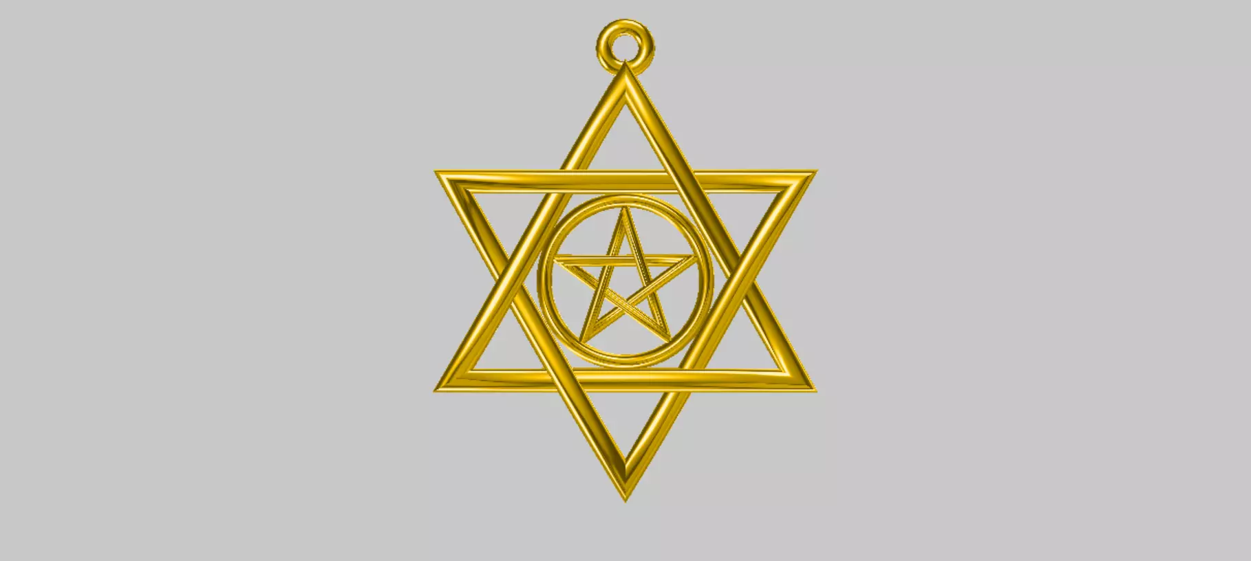 Star of David 22mm Diameter Weaving with Pentagram 3D print model_0