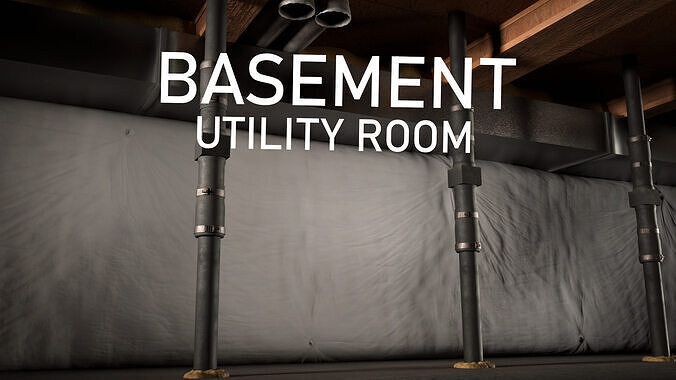 Basement Utilities Room Low-poly 3D model