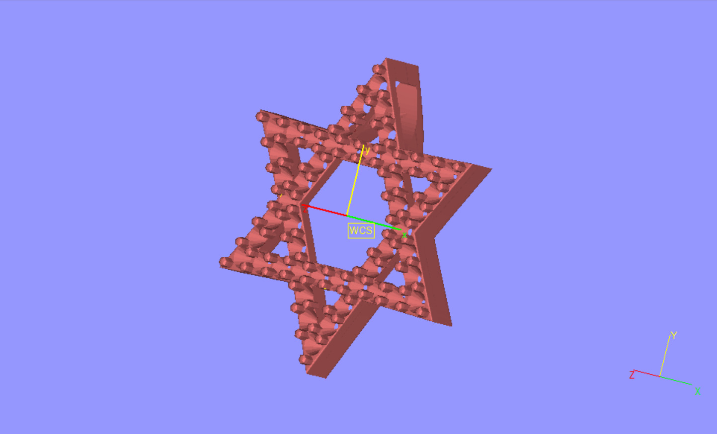 Star of David 19mm Diameter Simple With Hidden Bail and Stones 3D print model_2