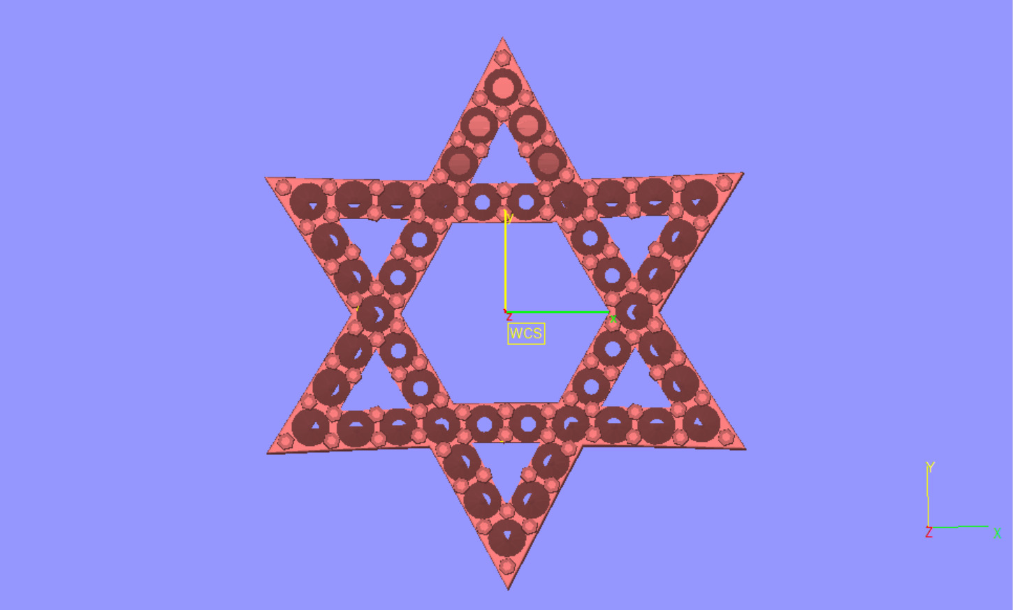 Star of David 19mm Diameter Simple With Hidden Bail and Stones 3D print model_1