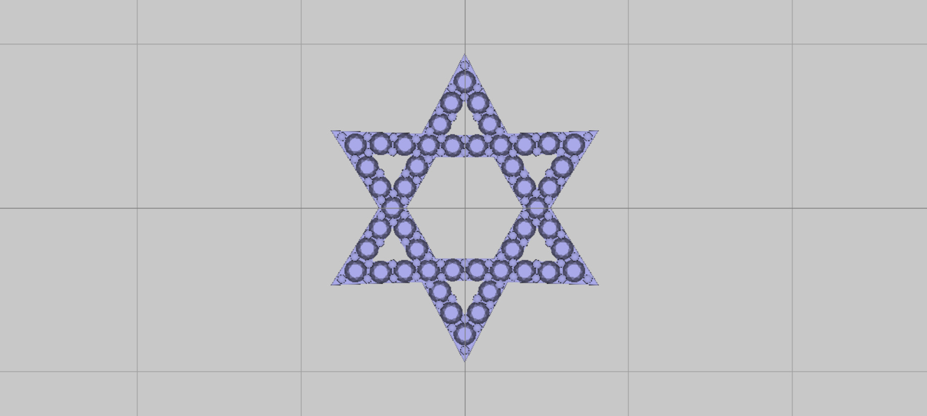 Star of David 19mm Diameter Simple With Hidden Bail and Stones 3D print model_4