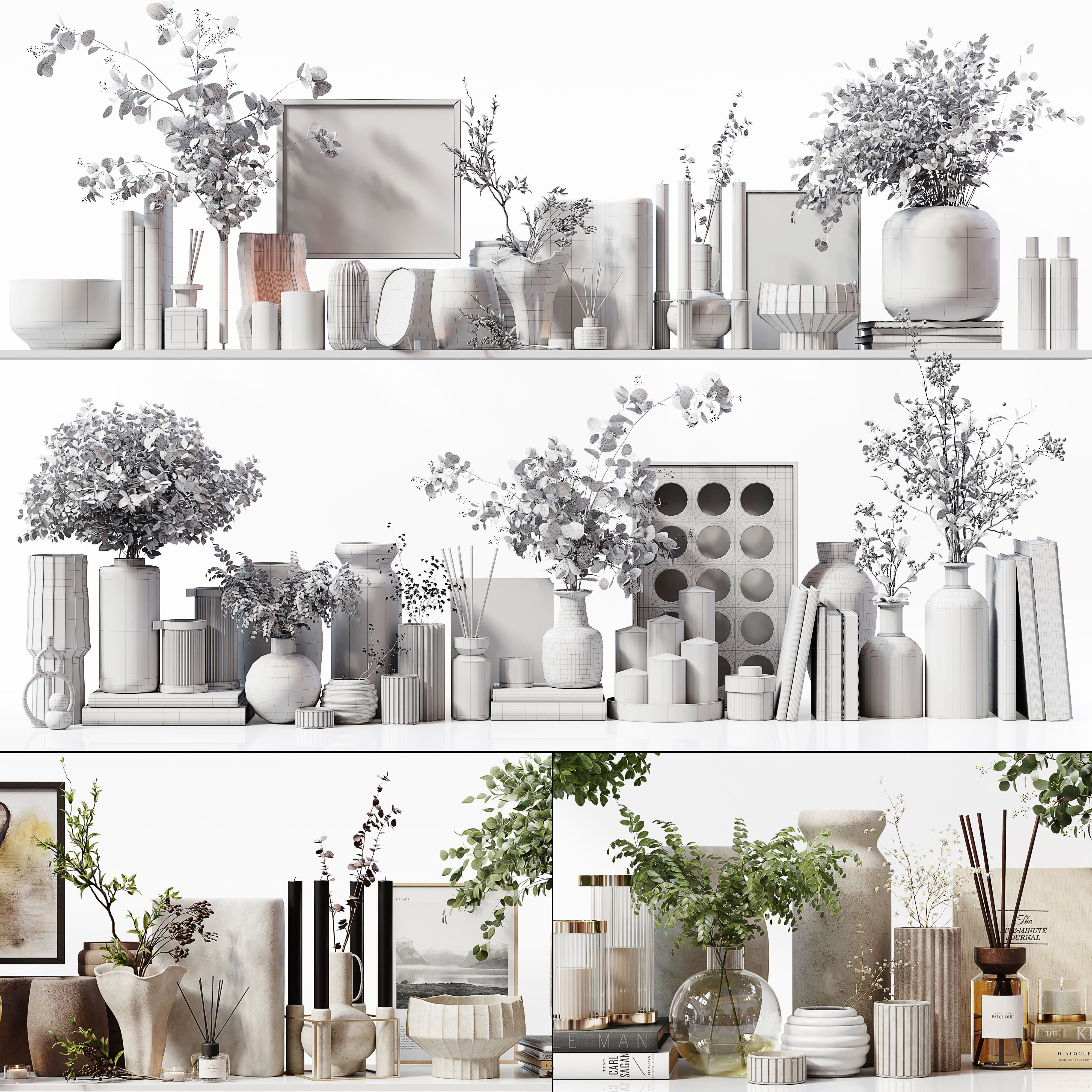 Decorative Set 245 Low-poly 3D model_6