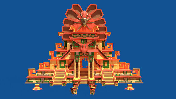 Stylized Incan Temple Low-poly 3D model