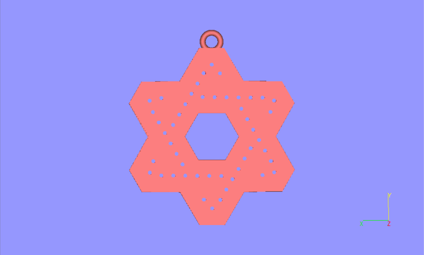 Star of David 50mm Diameter Beveled with Stones 3D print model_4