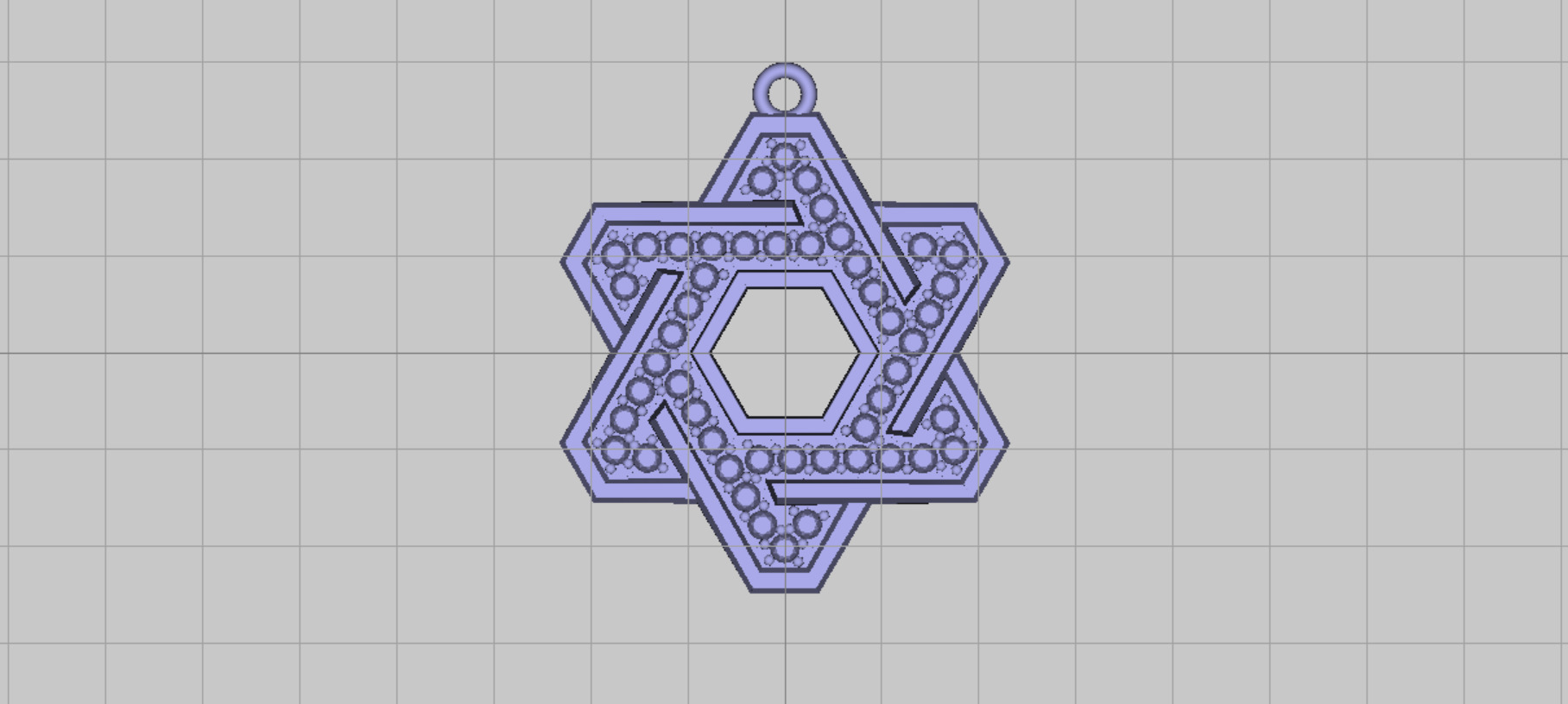 Star of David 50mm Diameter Beveled with Stones 3D print model_6
