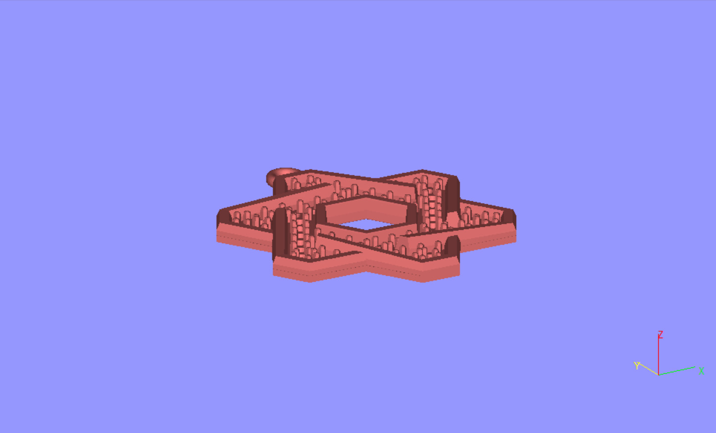 Star of David 50mm Diameter Beveled with Stones 3D print model_5