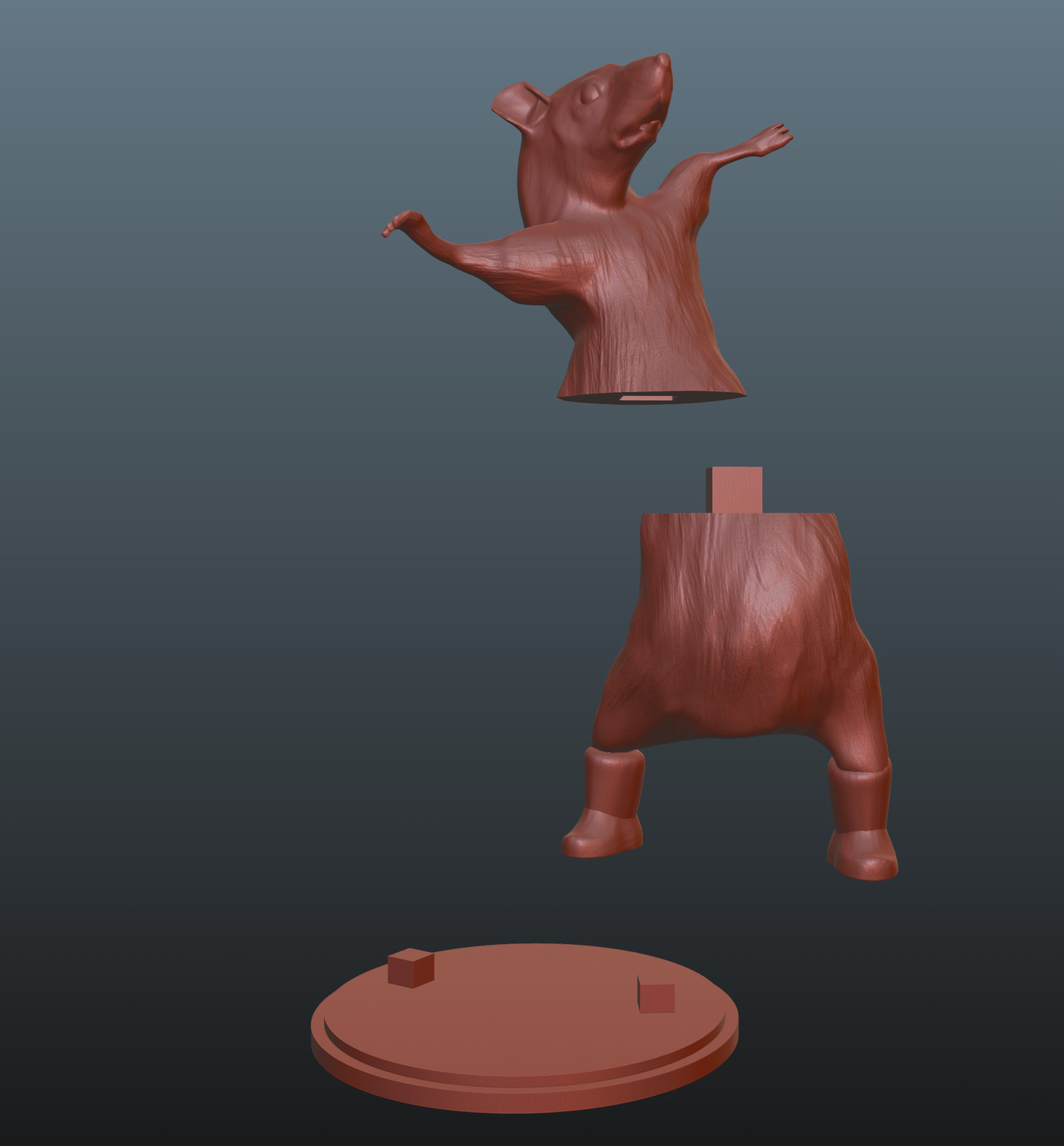 Rat Milton Dancing Rat Meme 3D print model_2
