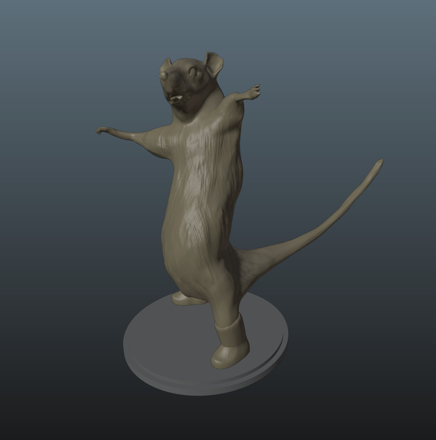 Rat Milton Dancing Rat Meme 3D print model_1