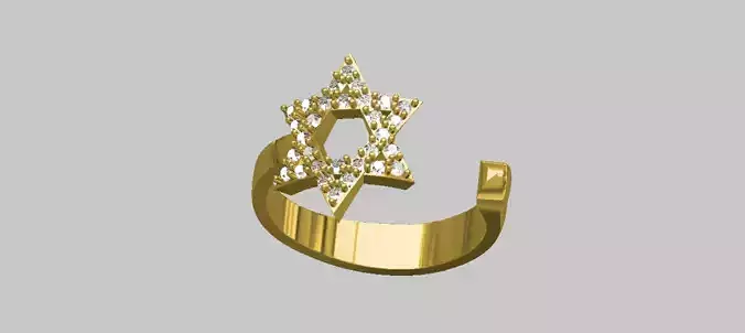 Star of David Size 6 and Half Split Ring 3D print model