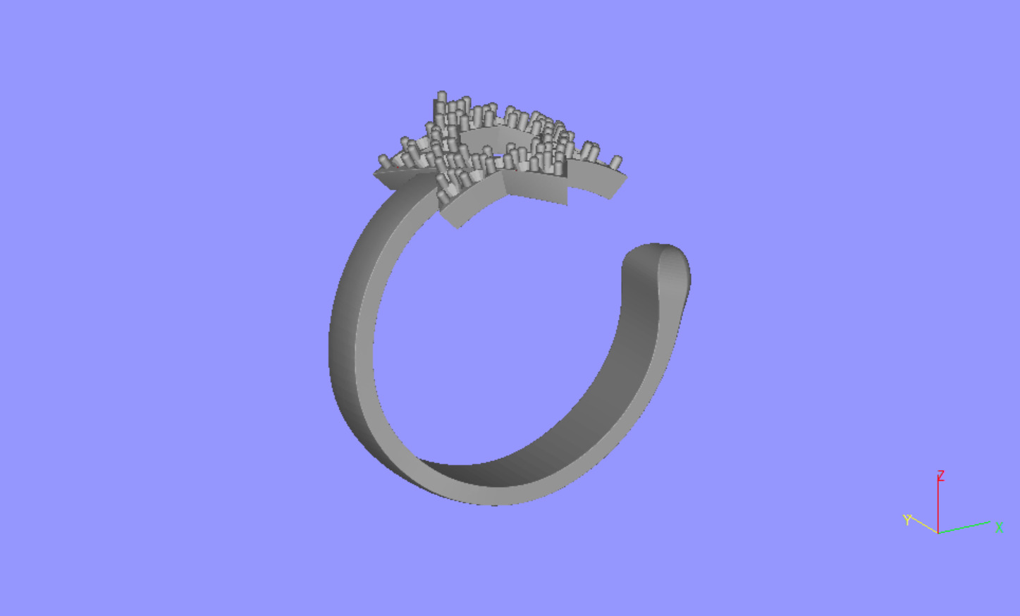 Star of David Size 6 and Half Split Ring 3D print model_2