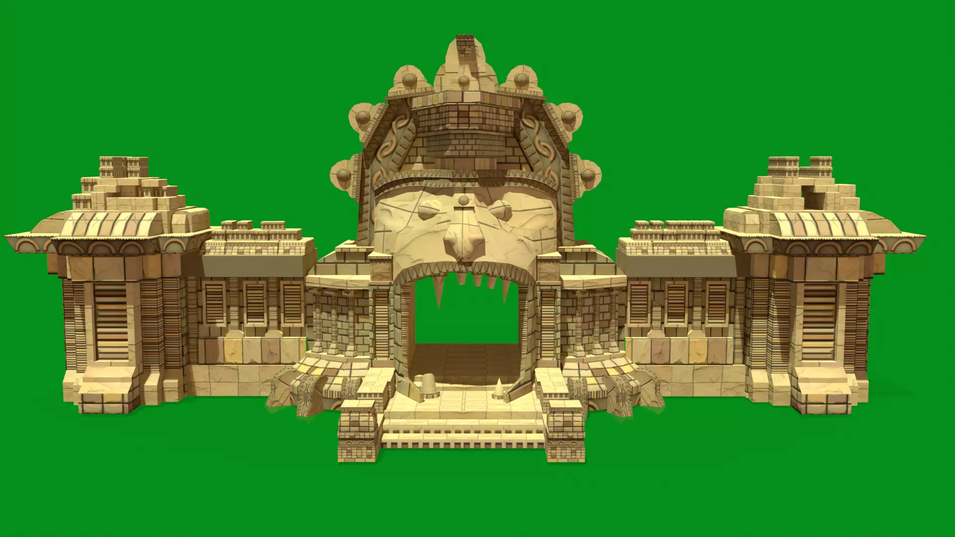 Stylized Monkey Temple Low-poly 3D model