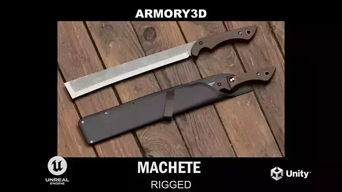 GAME READY MACHETE WITH CASE RIGGED