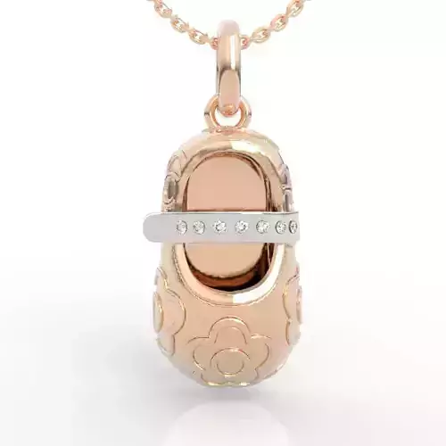 Floral Baby Bootie Pendant